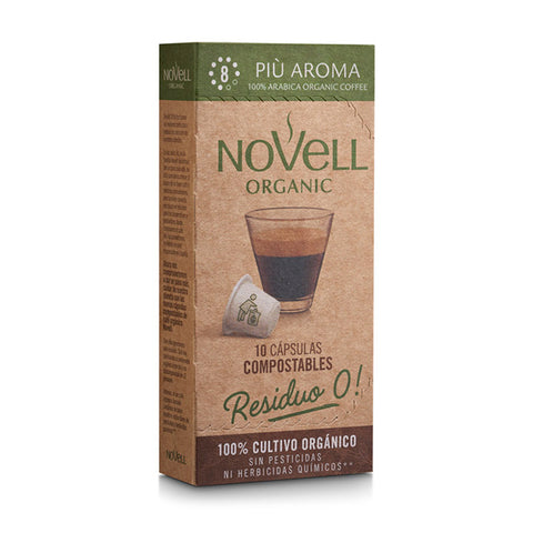 pack 50 cápsulas café organico piu aroma - cápsulas residuo 0